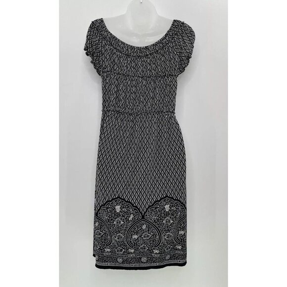 Max Edition Women's Babydoll Liquid Knit Scoop-Neck Short Sleeve Dress XS Boho - Picture 2 of 11